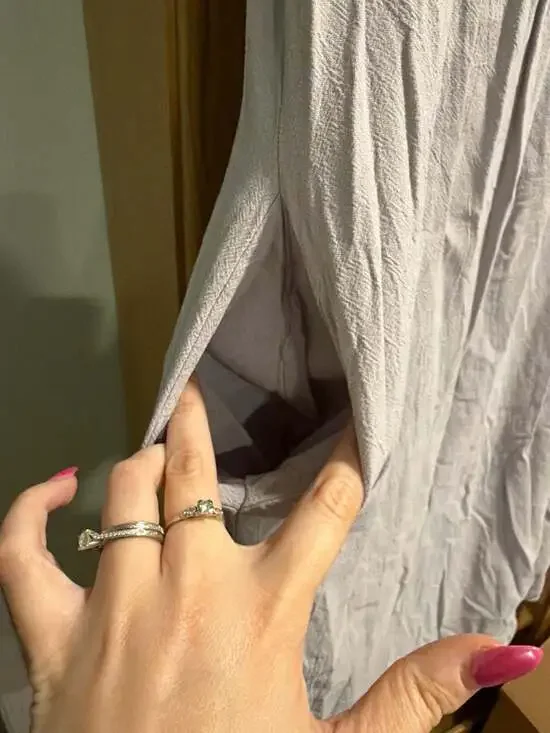 Lintico 100% Linen Cap Sleeve Washed Midi Dress with Pockets - Picture 4 of 4